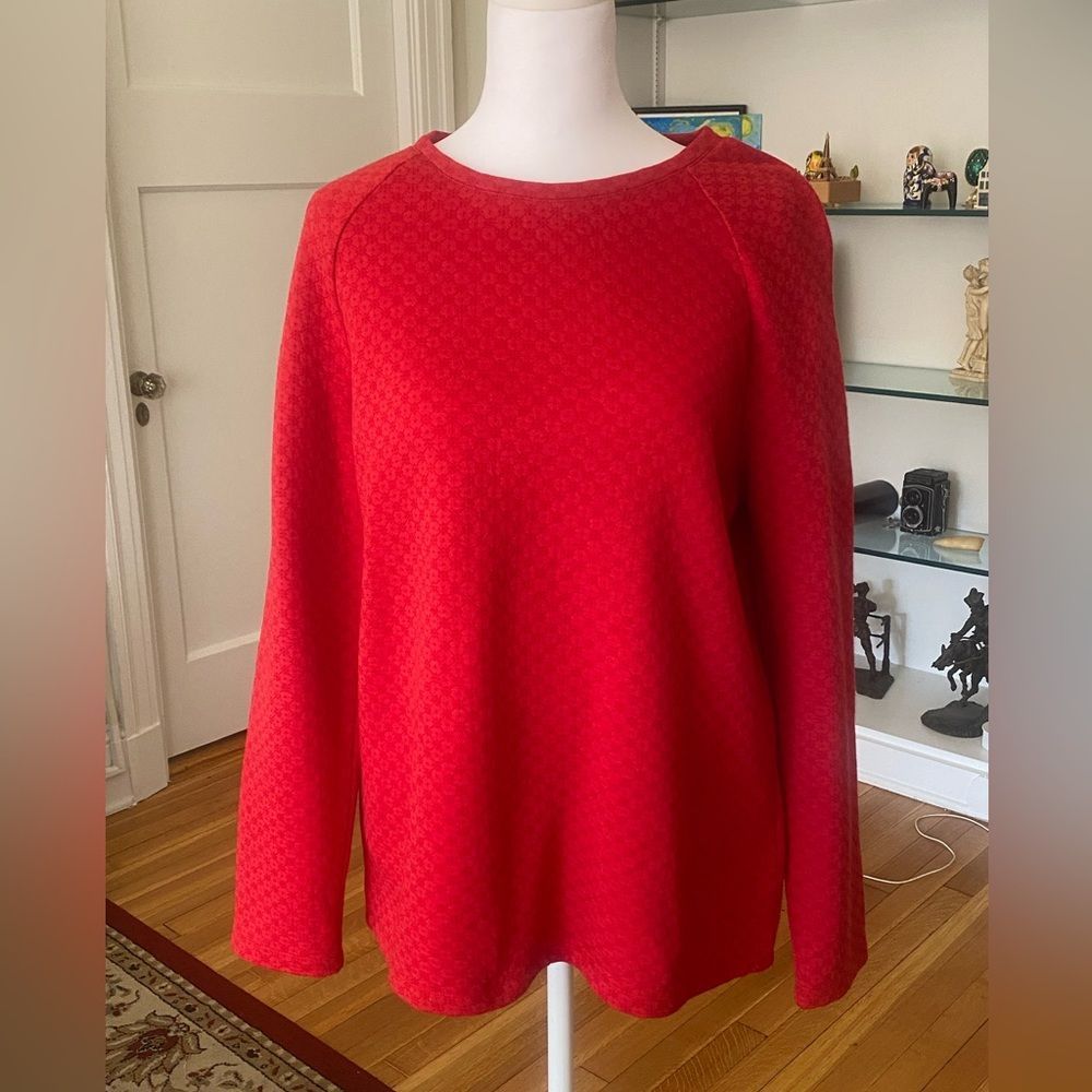 J Jill Medium Long Sleeve Red Top